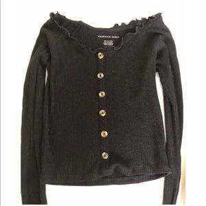 Black off the shoulder top